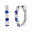 The Maiden Lane 14k White Gold, Diamond and Sapphire Hoops. 0.50ctw