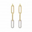 The Broad Street 14k White Gold and Diamond Link Earrings. 0.55ctw