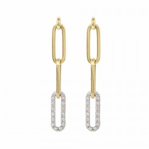 The Broad Street 14k White Gold and Diamond Link Earrings. 0.55ctw