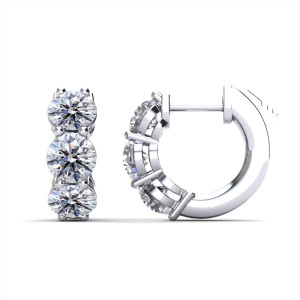 The Maiden Lane 14k White Gold and Diamond Huggies. 1.5ctw