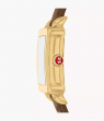 Deco Sport Mid Gold-Tone Brown Silicone Watch
