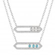 The Broad Street Reversible Flow Necklace in 14K W.Gold with Turquoise&Diamonds.