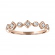 The 14k Rose Gold Stackable Broadway Ring with Diamonds. 0.10ctw