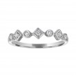 The 14k White Gold Stackable Broadway Ring with Diamonds. 0.10ctw