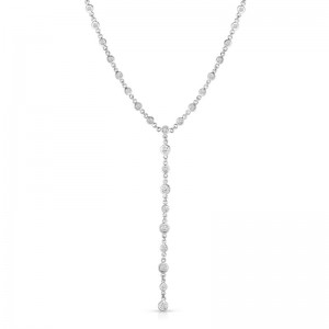 18K WHITE GOLD DIAMOND BY THE YARD NECKLACE 2.62CT. 