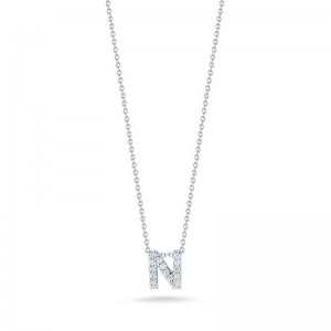Roberto Coin Love Letter N Pendant with Diamonds