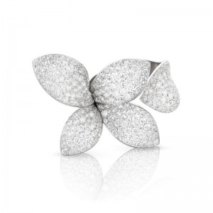 18K White Gold Diamond Flower Giardini Segreti Ring 2.84Ct, 12.01-Gld.