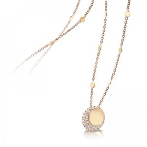Pasquale Bruni 18k Rose Gold Luce Necklace with White Diamonds