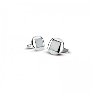 Damiani Balance Silver And Mother-Of-Pearl Cufflinks