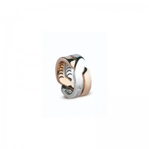 Damiani Abbraccio White & Rose Gold Diamond Ring