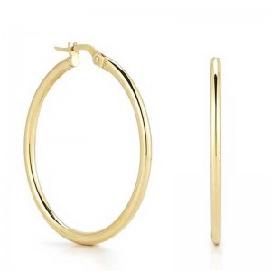 Roberto Coin: 18 Karat Yellow Gold Earrings Medium Perfect Hoop Diameter: 35mm