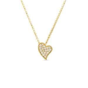 18K YELLOW GOLD DIAMOND HEART NECKLACE WITH O.15 CTS. 