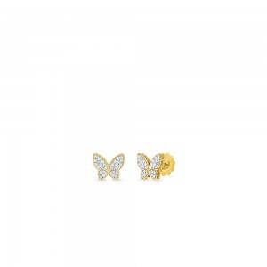 Roberto Coin 18K Gold & Diamond Princess Butterfly Stud Earrings