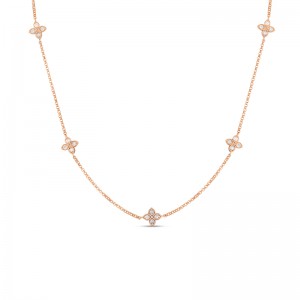 Roberto Coin Rose Gold Diamond Love By The Inch 5 Station NK .22ctw. 