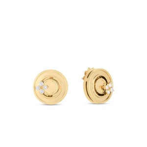Roberto Coin 18k Yellow Gold Love In Verona Diamond Stud Earrings
