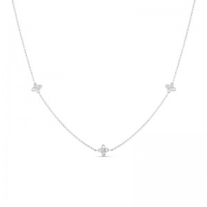 18K WHITE GOLD LOVE BY THE YARD NECKLACE DIAMOND .13CTW