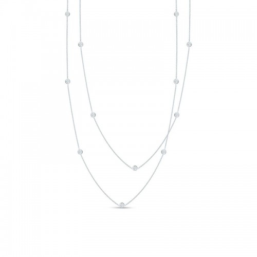 https://www.williambarthman.com/upload/product/Roberto Coin: 18 Karat White Gold Diamonds By The Inch Station Necklace With 5 Round G/H Si1 Diamonds At 0.23Tw 
Length: 16