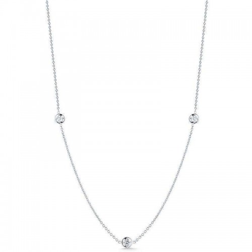 https://www.williambarthman.com/upload/product/Roberto Coin: 18 Karat White Gold Diamonds By The Inch 3-Station Necklace With 0.15 Ttw Round Diamonds Length: 18