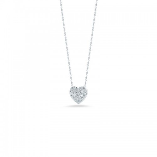 https://www.williambarthman.com/upload/product/Roberto Coin: 18 Karat White Gold Tiny Treasure Puffed Heart Pendant With 0.15Cttw Round Diamonds
Adjustable 16-18