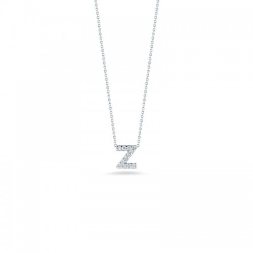 https://www.williambarthman.com/upload/product/Roberto Coin: 18 Karat What Gold Love Letter Z Pendant With 12=0.06Tw Round Diamonds
Length: 18