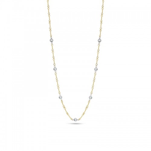 https://www.williambarthman.com/upload/product/Roberto Coin 18K Gold Dogbone Chain Necklace With 7 Diamond Stations
