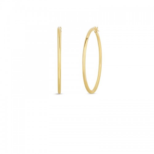 https://www.williambarthman.com/upload/product/Roberto Coin: 18 Karat Yellow Gold Large Hoop Earrings