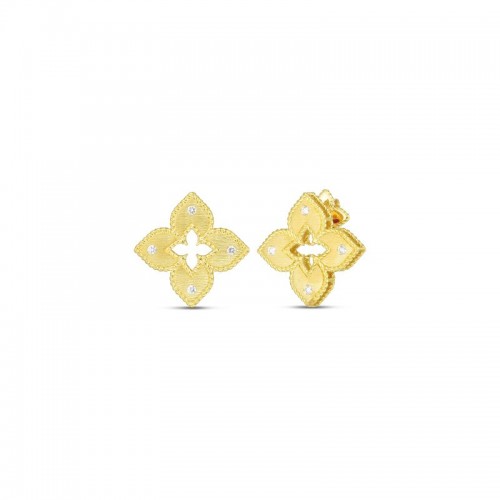 https://www.williambarthman.com/upload/product/Roberto Coin: 18 Karat Yellow Gold Petite Venetian Princess Stud Earrings With 8=0.12Tw Round Diamonds