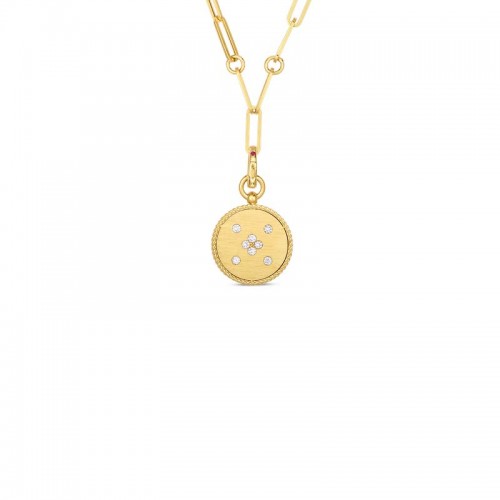 https://www.williambarthman.com/upload/product/Roberto Coin 18 Karat Yellow Gold Venetian Princess Satin Finish Small Medallion Necklace