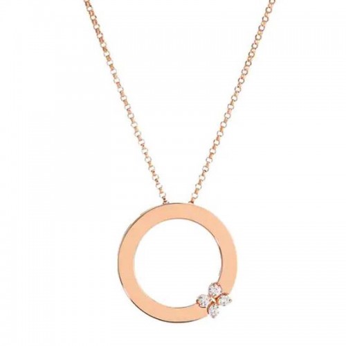 https://www.williambarthman.com/upload/product/Roberto Coin 18K Rose Gold Love in Verona Circle of Life Diamond Flower Pendant Necklace