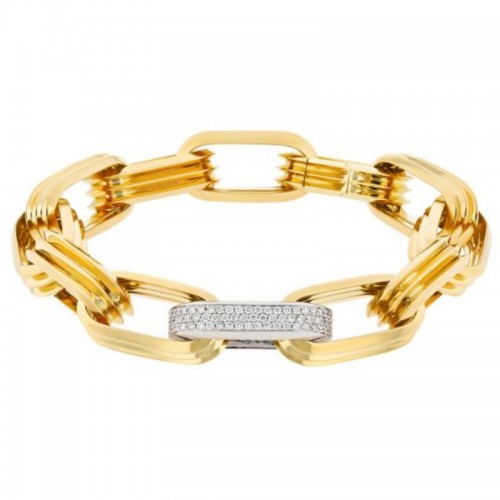 https://www.williambarthman.com/upload/product/Roberto Coin 18K Yellow & White Gold Diamond Gent PaperClip Bracelet