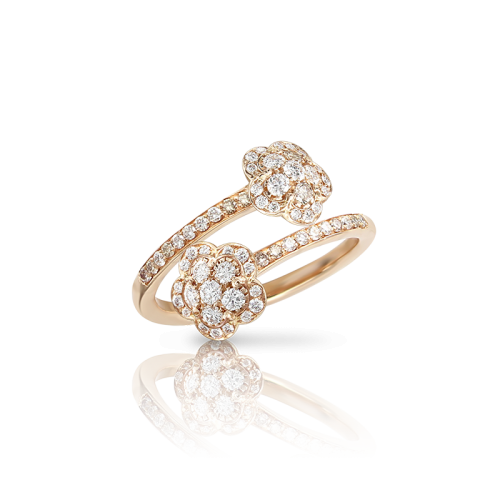 https://www.williambarthman.com/upload/product/Figlia dei Fiori Two Flowers Contrarié Ring in 18k Rose Gold with White and Champagne Diamonds.