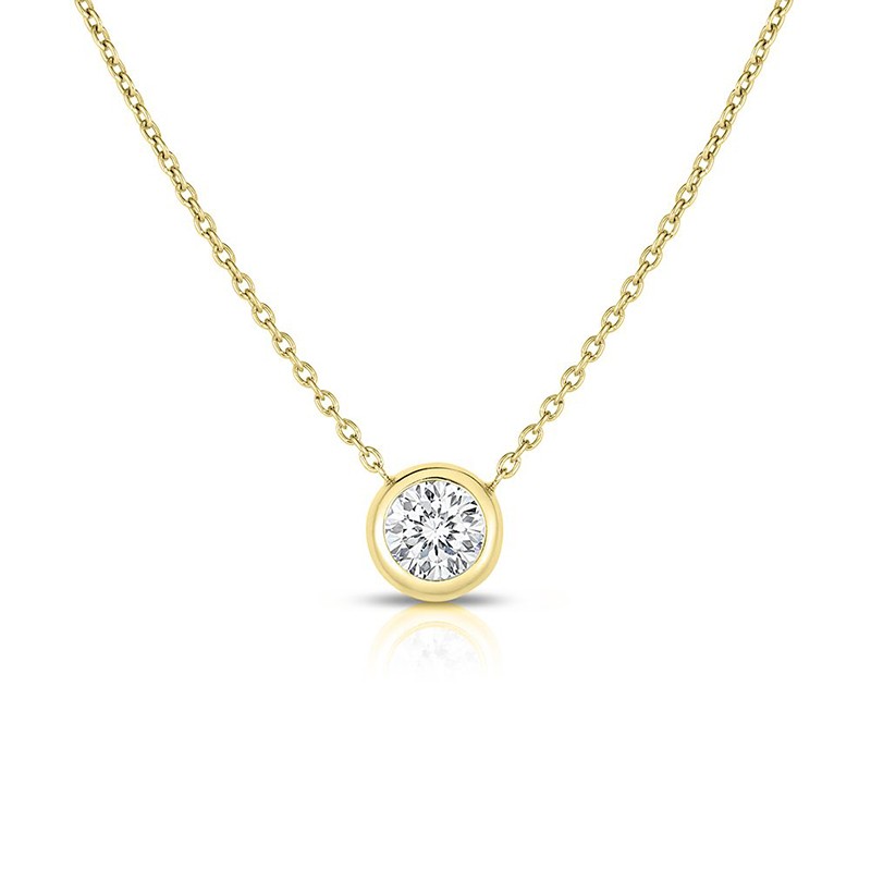 https://www.williambarthman.com/upload/product/Roberto Coin 18K Yellow Gold Bezel Set Diamond Solitaire Station Necklace