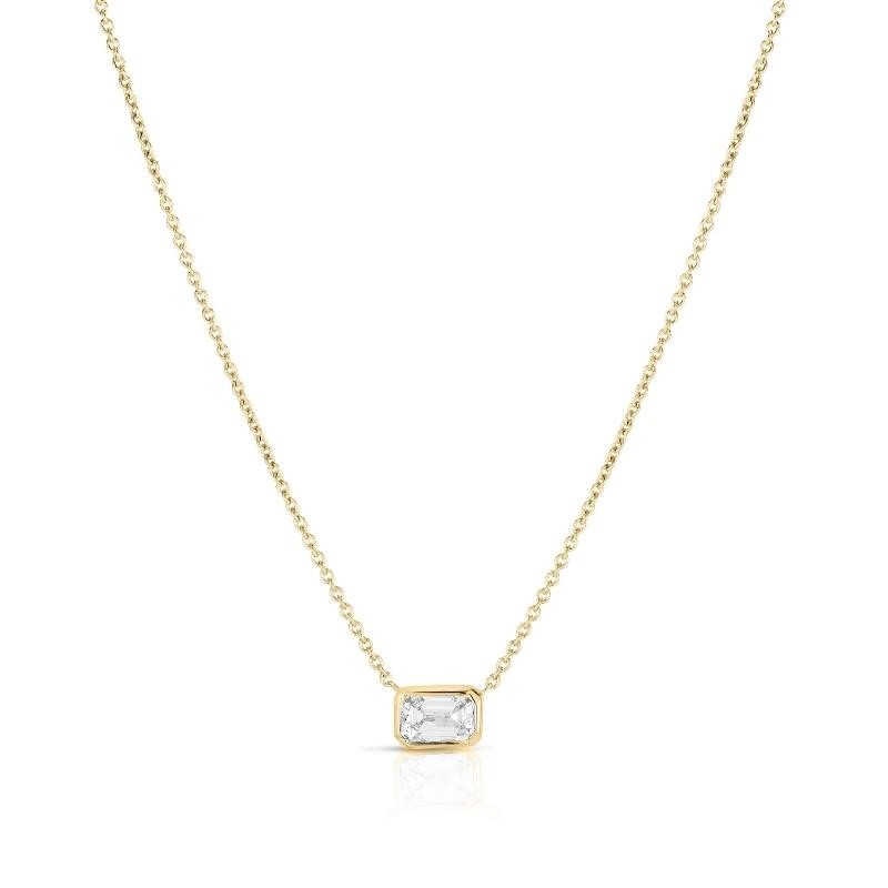 https://www.williambarthman.com/upload/product/Roberto Coin 18K Yellow Gold East-West Set Emerald Cut Diamond Solitaire Necklace