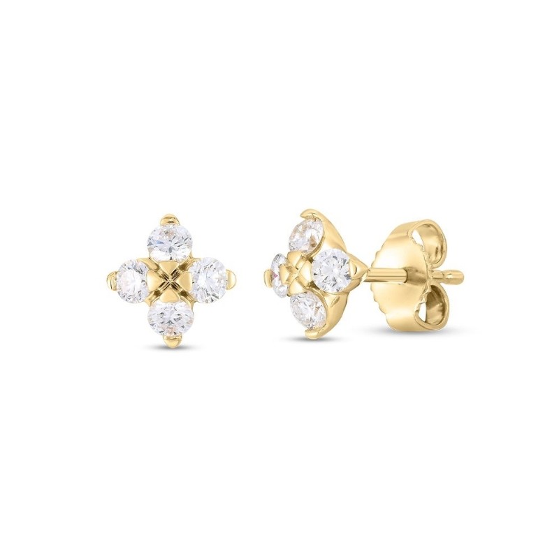 https://www.williambarthman.com/upload/product/Roberto Coin 18k Yellow Gold Love in Verona Diamond Small Stud Earrings. .63ctw