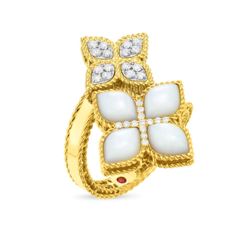 https://www.williambarthman.com/upload/product/18K YELLOW GOLD AND WHITE GOLD PRINCESS FLOWER MOTHER OF PEARL RING DIA .24CTW. MOP 2.95