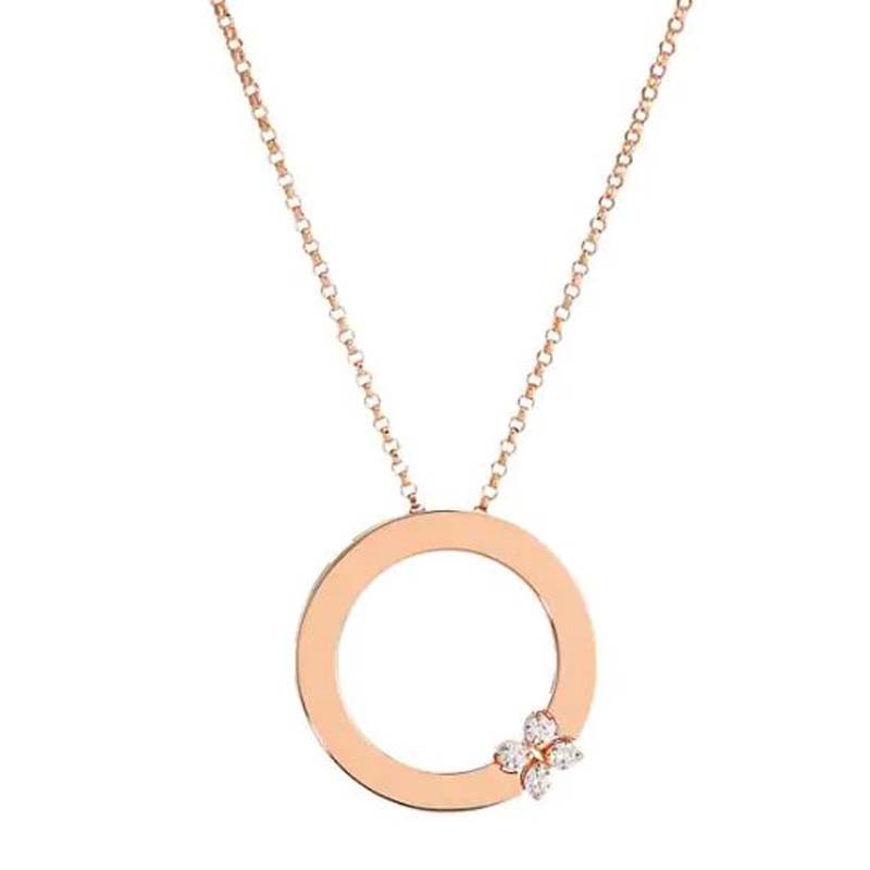 https://www.williambarthman.com/upload/product/Roberto Coin 18K Rose Gold Love in Verona Circle of Life Diamond Flower Pendant Necklace