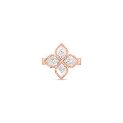Roberto Coin 18K Princess Flower Mother-Of Pearl & Diamond Ring