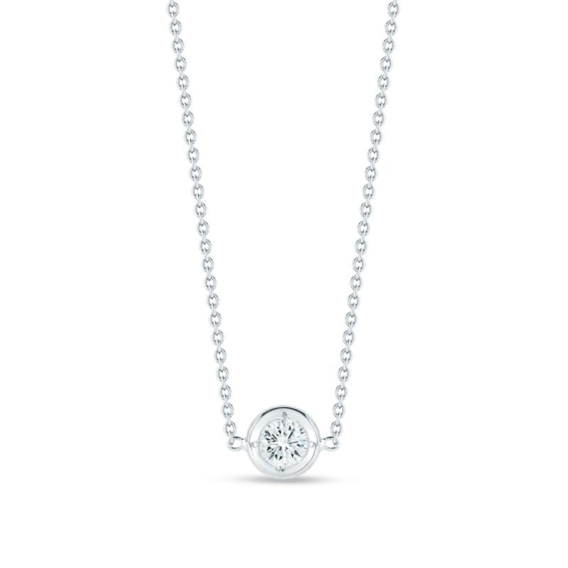 Roberto Coin 18k White Gold Diamonds by the Inch Single Station Necklace .10ctw.