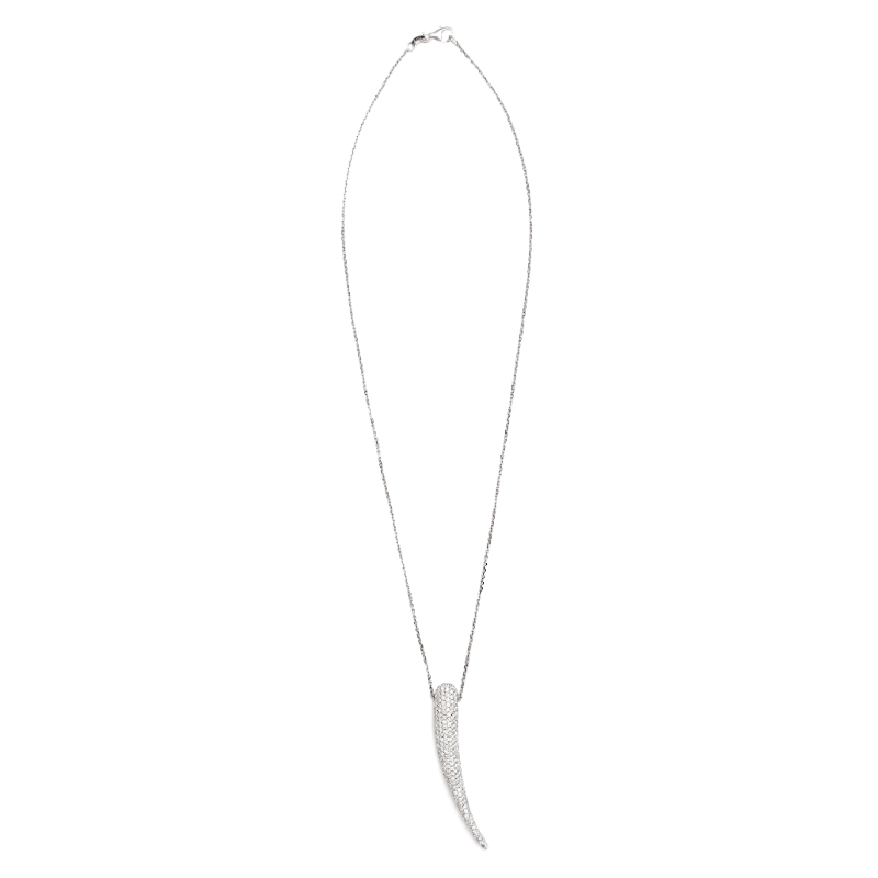 Laurenti 14k White Gold Spear Diamond Pendant Necklace 2.42ct round melee. Diamond E,VVS1 Pendant