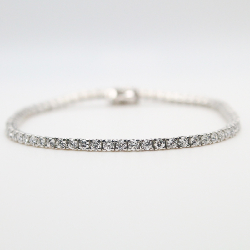 Laurenti 14k White Gold Diamond Tennis Bracelet Lab Grown 3.06ctw color E-F. clarity VS