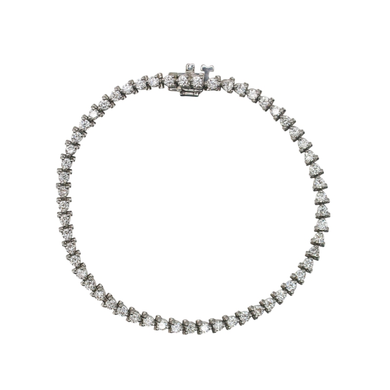 Laurenti 14k white gold diamond tennis bracelet lab grown 2.32 ctw color F-G. clarity VS2 2.1mm
