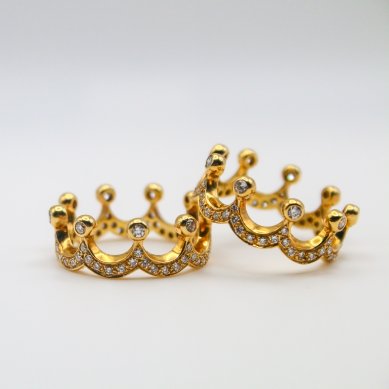 Convertible Crown Ring Set in 18k Yellow Gold