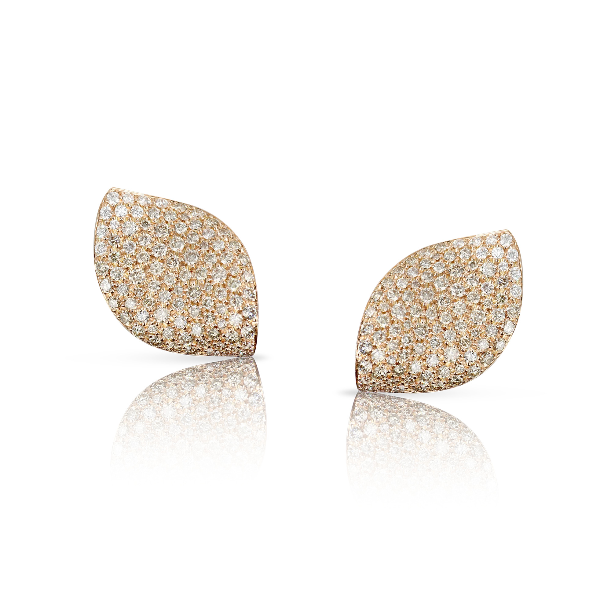 PASQUALE BRUNI 18K ROSE GOLD DIAMOND ALELUIA EARRINGS DIA-1.82 GLD-7.34. 