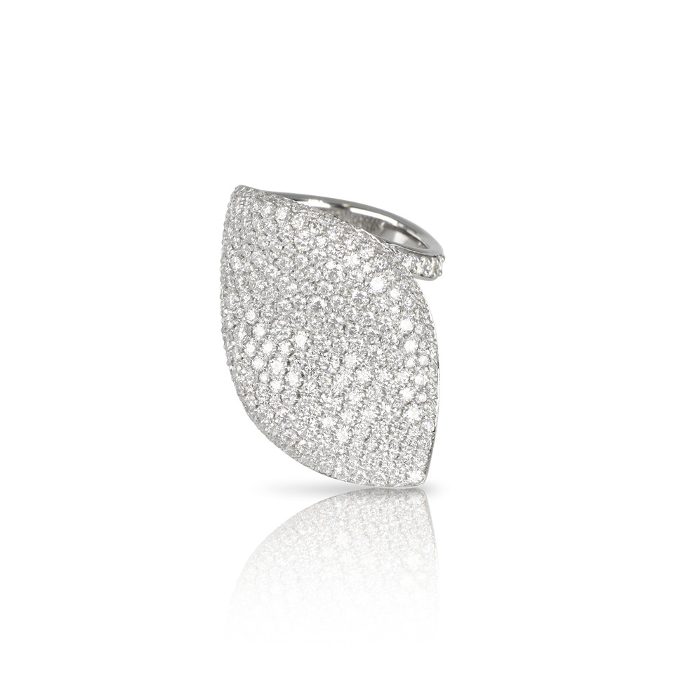 PASQUALE BRUNI 18K WHITE GOLD DIAMOND ALELUIA' RING. 