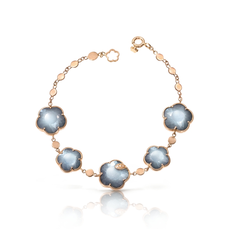 PASQUALE BRUNI 18K ROSE GOLD TON JOLI GREY MOP BRACELET DIA-0.04 OTHER-14.80. GLD-6.63