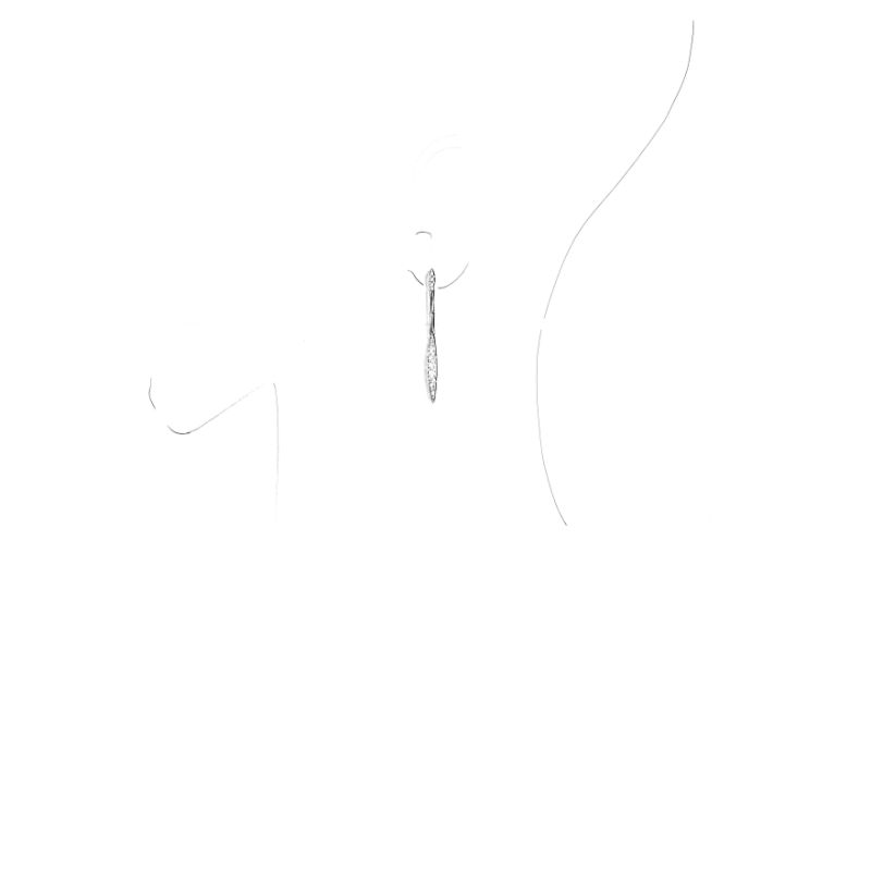 CHIMENTO WG HANGING THIN LINKS W/PAVE THIN OVAL DROP EARRINGS .72PTS.