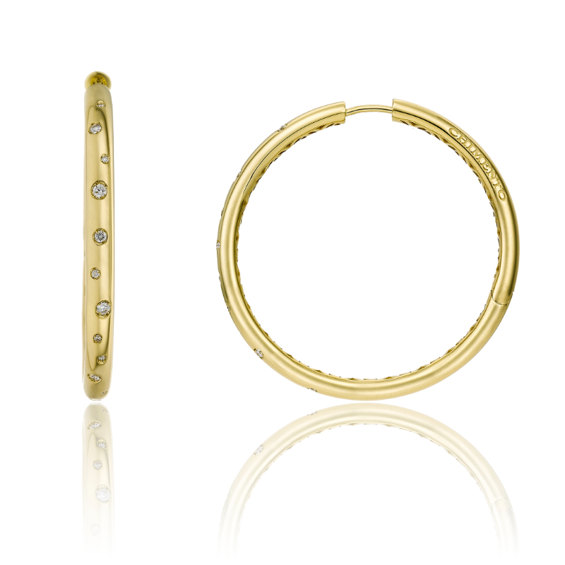 CHIMENTO 18K YELLOW GOLD DIAMOND BRIO HOOPS 0.20 VS-G. 