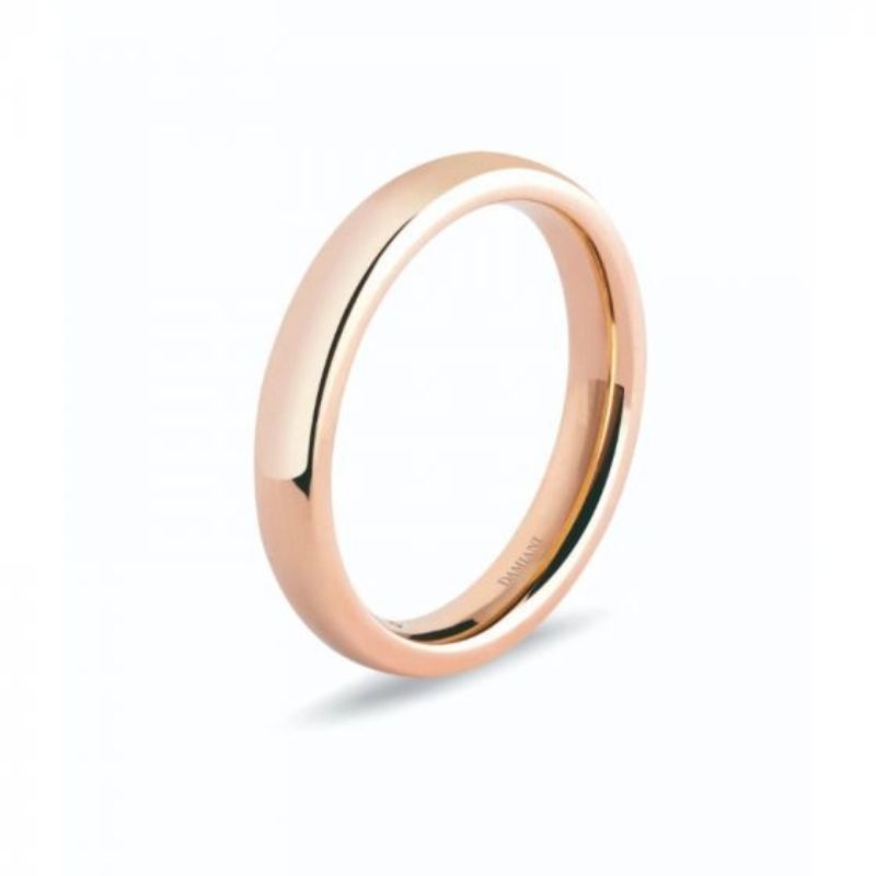 DAMIANI 18K ROSE GOLD SINGLE WEDDING BAND SIZE12 SMALL DIAMOND INSIDE 0.0050. 