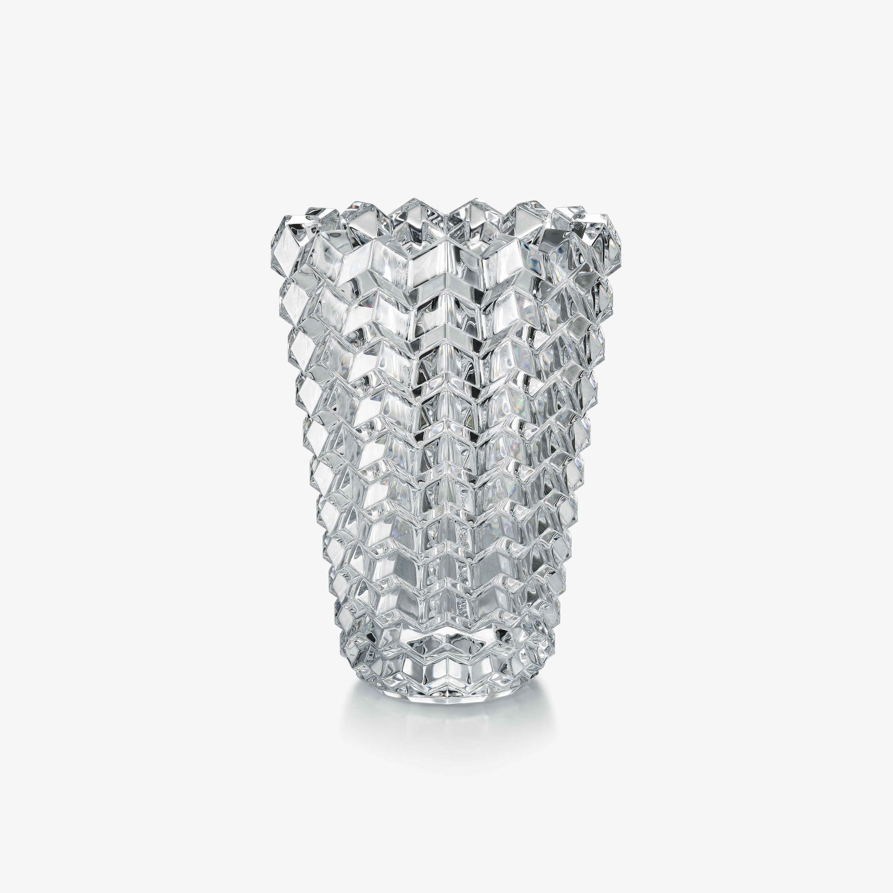 BACCARAT FOCUS ZIG ZAG VASE CLEAR.