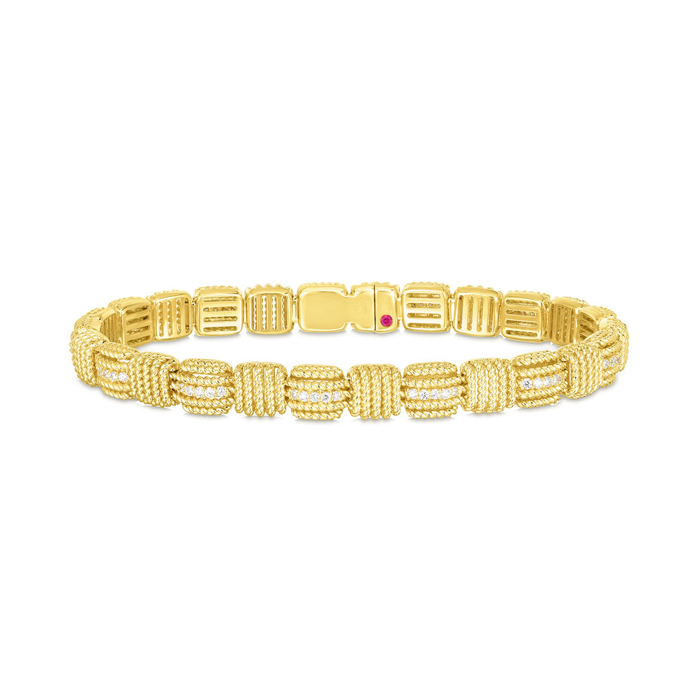 Idylle Blossom Two-Row Bracelet, Yellow Gold and Diamonds - Categories  Q95817